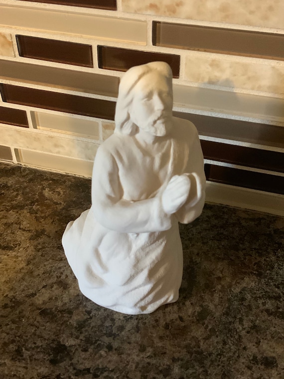 Ceramic Bisque~~Jesus Praying in the Garden~Religious ~ Jesus~Kimble Mold Co~U-Paint