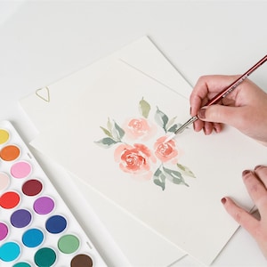Watercolor Kit & Virtual Class for Beginners | Gifts for creatives | Watercolor paint set  | Watercolor florals | Watercolour art