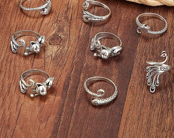 Yarn Guide, Adjustable Crochet Loop Rings, *Your choice* Knitting, Tools, Peacock, Cat, Fox, Snake