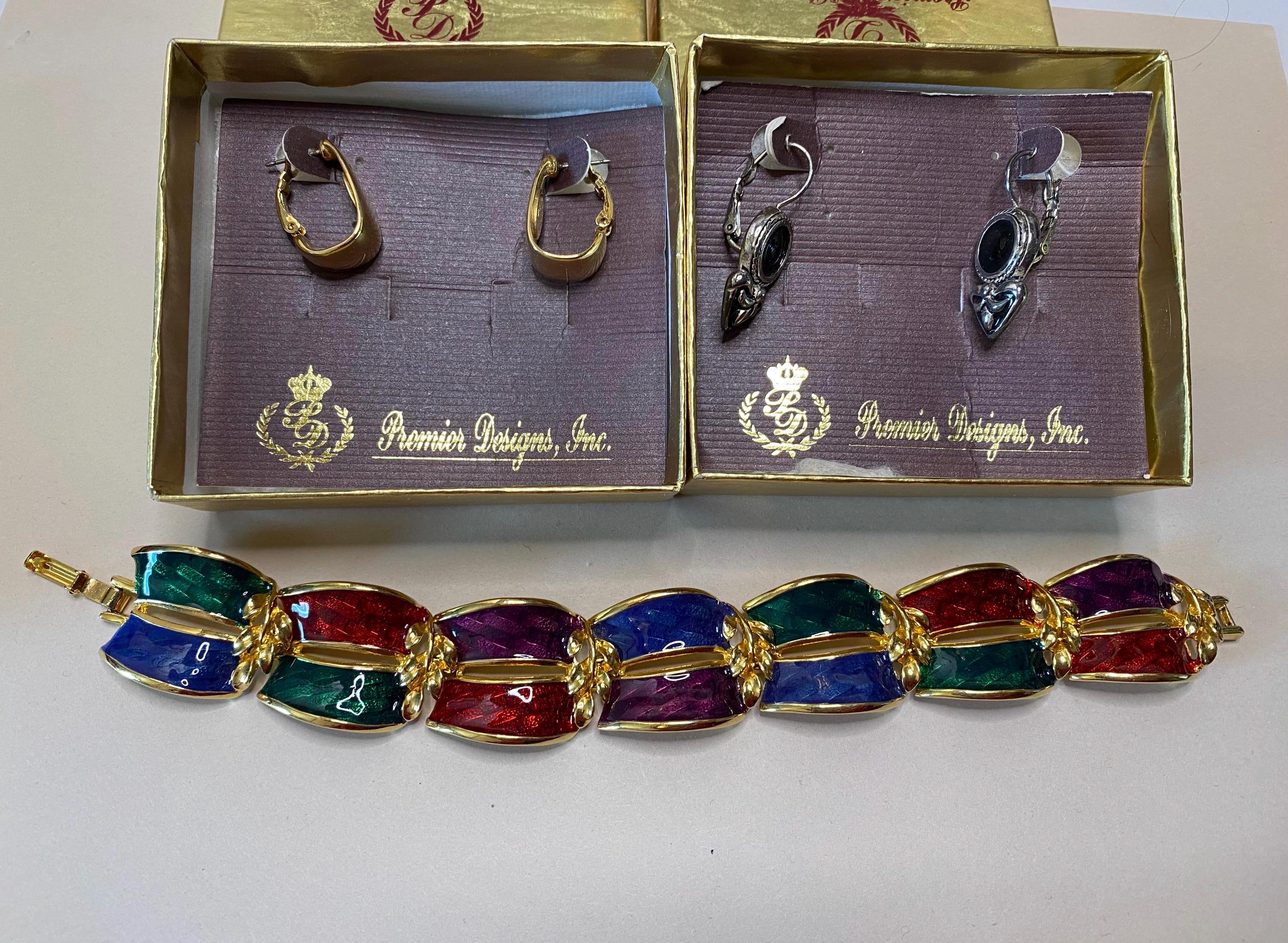 Premier Designs Jewelry, Choose Earrings or Bracelet, Gold Tone or Silver tone Earrings, Vintage Earrings, Vintage Bracelet, Gifts for her