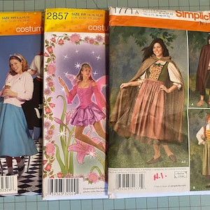 Costume Sewing Patterns *You Choose* Simplicity 1771(missing instructions), 2857 14-20 or 5403 6-12 Uncut, Poodle Skirt, Fairy,