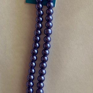 hildie & jo Strung Glass Pearl Beads, Set of 3 - 14&quot; Strands , Round, Blue, Strand, 6mm beads