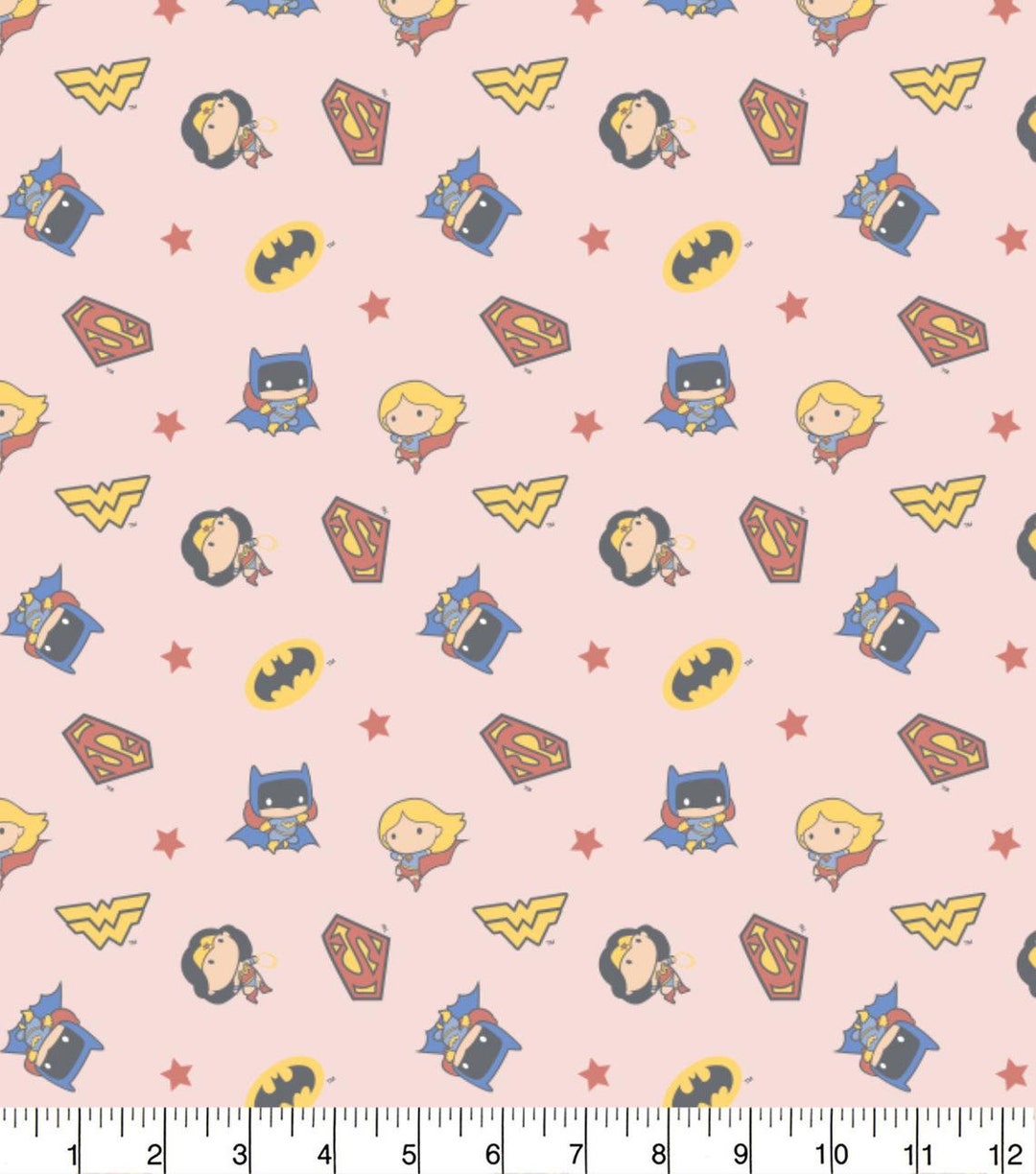 DC Comics Justice League Cotton Fabric Fat Quarter or 1/4 Yard, Mini ...