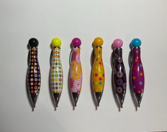 Penna per pittura a diamante, 3 pezzi, colori casuali, penna per trapano, penna per pittura a diamante 5D, penna per trapano a pois, cerchi colorati