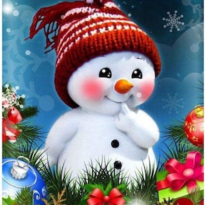 Snowman Diamond Painting, Christmas Diamond Art Kit, Home Decoration, Christmas Decor, Wall Decor, Gift Idea