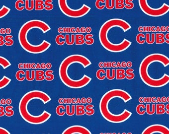 Chicago Cubs Cotton Fabric, Fat Quarter, By the Yard, 58" quilting fabric, MLB, Cubs, blue, baseball
