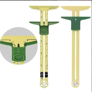 Sliding Gauge, Multifunctional Quilting Ruler, Plastic Drawing Ruler, Ruler Tool, Sewing Gauge, Measuring Tool For Knitting Crafting