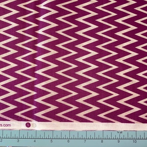Zig Zag Purple Stripes Cotton Fabric, Remnant Approx. 24” x 42”, Stripes fabric, quilting fabric, Geometric Fabric, DIY Mask fabric