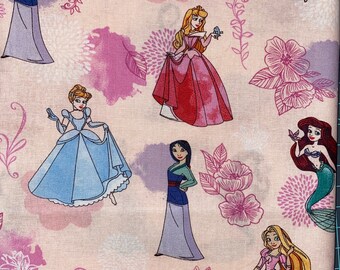Disney-Stoff, Prinzessinen-Stoff, Baumwollstoff, Fat Quarter, Meterware, Ariel-Stoff, Cinderella-Stoff, Quiltstoff, Mulan-Stoff