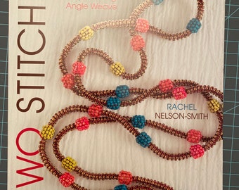 Two Stitches: Jewelry Projects in Peyote & Right Angle weave, Beading Softcover Book, Rachel Nelson, Lark Jewelry, Gift Ideas