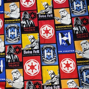 Star Wars Cotton Fabric, Fat Quarter, By the Yard, quilt fabric, Darth Vader fabric, star wars fabric, Boba Fett fabric, Storm Trooper