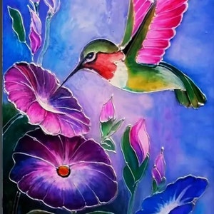 Vibrant Hummingbird Diamond Art Painting Kit, Diamond Art Kit, Bird Diamond Painting Kit, Gift Idea, Wall Decor