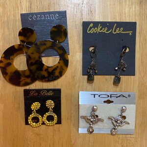 Vintage oorbellen, *naar keuze* Cezanne, Cookie Lee, Tofa, La Belle, goudkleur, zilverkleur, schildpad, cadeau-idee