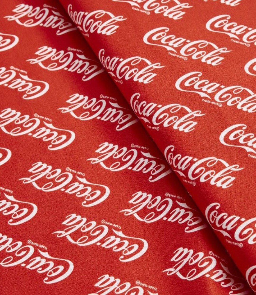 Coca Cola Fabric, Novelty Cotton Fabric, Fat Quarter, by the Yard, Red