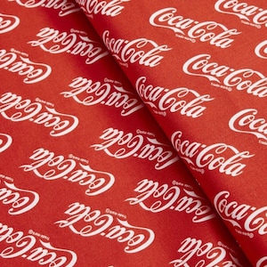 Coca Cola Fabric, Novelty Cotton Fabric, Fat Quarter, By the Yard, Red fabric, Cola fabric, coke quilting fabric