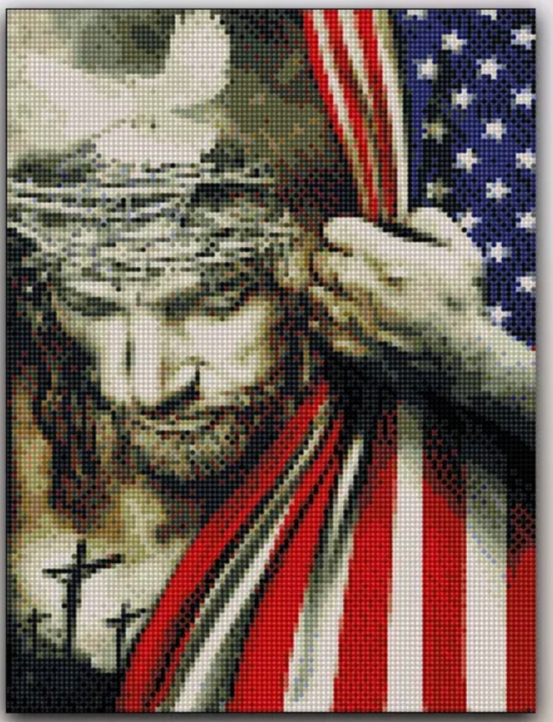 Patriotic Diamond Art Kit Jesus Diamond Painting Gift Idea Etsy