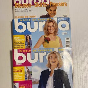 Burda Magazin nach Wahl, Schnittbogen enthalten, Schnittmuster 8/2001, 6/2001 oder Burda Top, Rock, Shirt Schnittmuster