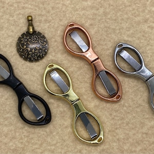 Folding Scissors, *Your Choice*  Black Scissors, Rose Scissors, Small Craft Scissors, DIY Tools, Embroidery shears, Sewing, Plastic Handles