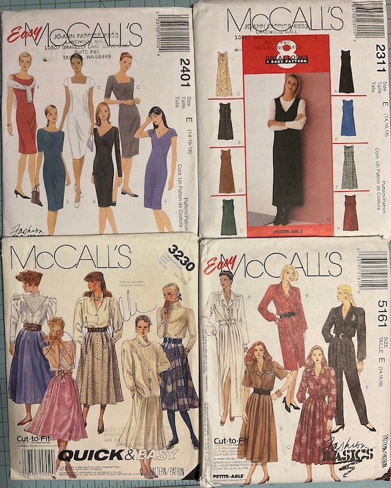 Mccalls Sewing Patterns you Pick 2311, 2401, 3230 or 5161 Uncut, Misses'  Size 14 16 18 Vintage Pattern, Dress, Jumpsuit, Skirt, Jumpsuit 