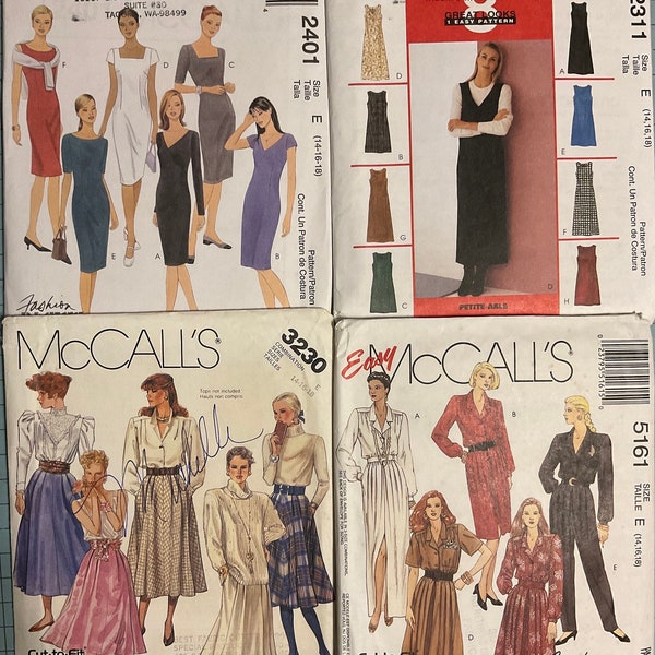 McCall’s Sewing Patterns *You Pick* 2311, 2401, 3230 or 5161 Uncut, Misses' Size 14 16 18 vintage pattern, dress, jumpsuit, skirt, jumpsuit