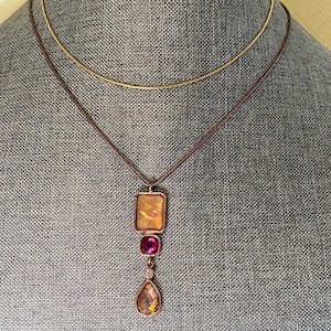 Lia Sophia Necklaces, 2 Pieces, Rose & Gold Tones, Minimalist Jewelry, Gift Idea, Fashion Jewelry