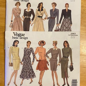 Vogue Sewing Patterns, 1190 or 2967 *You Pick* Size 12-16, vintage pattern, dress pattern, Vintage Vogue