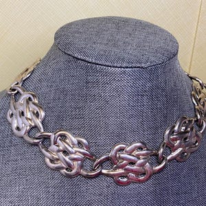 Anne Klein Necklace, Statement Necklace, Silver Tone Chain, Designer Fashion Jewelry, Gift for Her