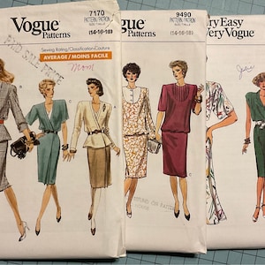 Vogue Sewing Patterns *You Pick* 7170, 9490 or 9608 , Misses&#39; Size 14, 16, 18, vintage vogue pattern, dress, skirt, top