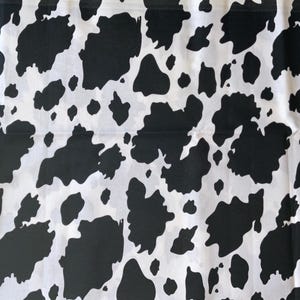 Cow Print Fabric, White & Black Cotton Fabric, Fat Quarter, By the Yard, quilting fabric, animal print fabric, white fabric