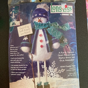 Dimensions Long Legs Snowman Felt Kit #62180, Christmas Decorations, Christmas kit, snowman kit, Freddy Flake kit