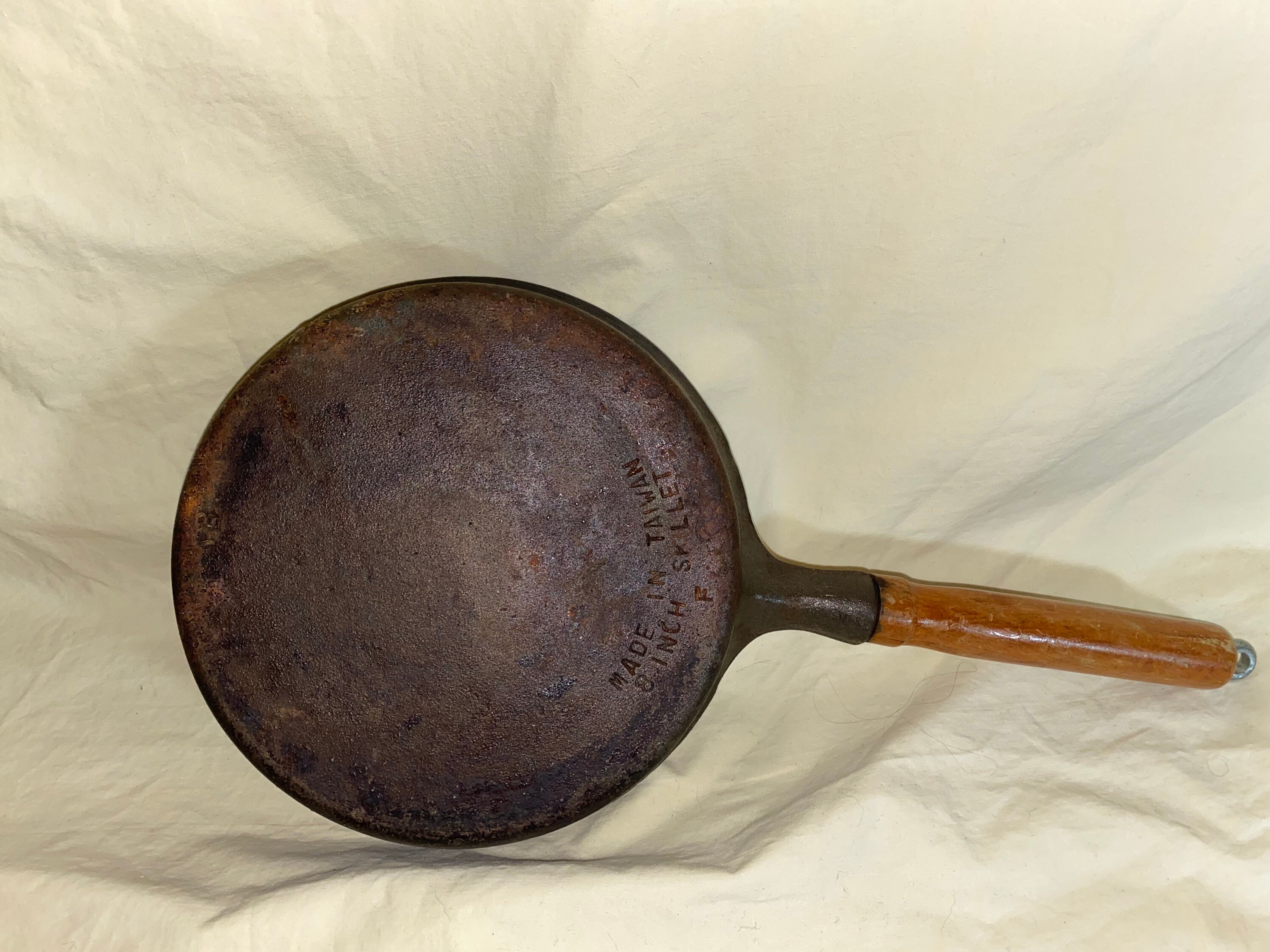 Cast Iron Skillet with Wood Handle 8 Frying Pan Vintage Etsy