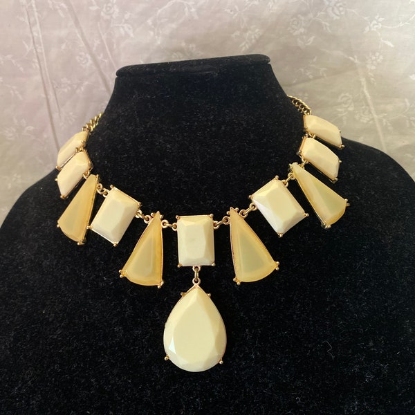 Mika Statement Ivory Tone Chocker, statement Necklace, gold Tone necklace, Gifts for her, Antique White necklace