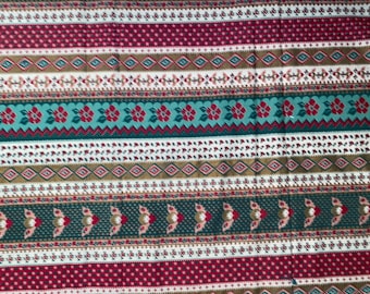 Christmas Cotton Fabric Yard, quilting fabric, Angles fabric, Vintage fabric Poinsettia fabric, holiday Fabric, diamonds Fabric Joan Kessler