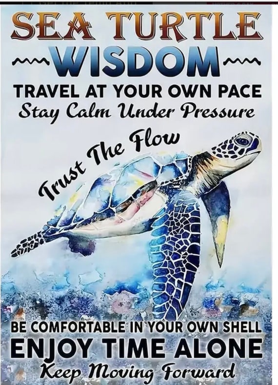 Sea Turtle Wisdom Diamond Art Painting Kit, Turtle Diamond Art Kit, animal Diamond Painting Kit, Gift Idea, Wall Decor