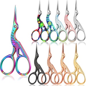 Embroidery Scissors, Rainbow Stork Scissors, Crane Scissors, Stainless Steel Small Craft Scissors, DIY Tools, Shears for Embroidery Sewing