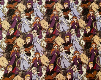 Disney Frozen Baumwollstoff Fat Quarter, Meterware, Elsa Stoff, Anna Stoff, Olaf Stoff, Quilting Stoff