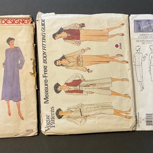 Vogue Sewing Patterns 2073, 2098 or 2323 *Your Choice* Uncut, Misses&#39; Sizes 10, Jerry Silverman, Dress, top, skirt