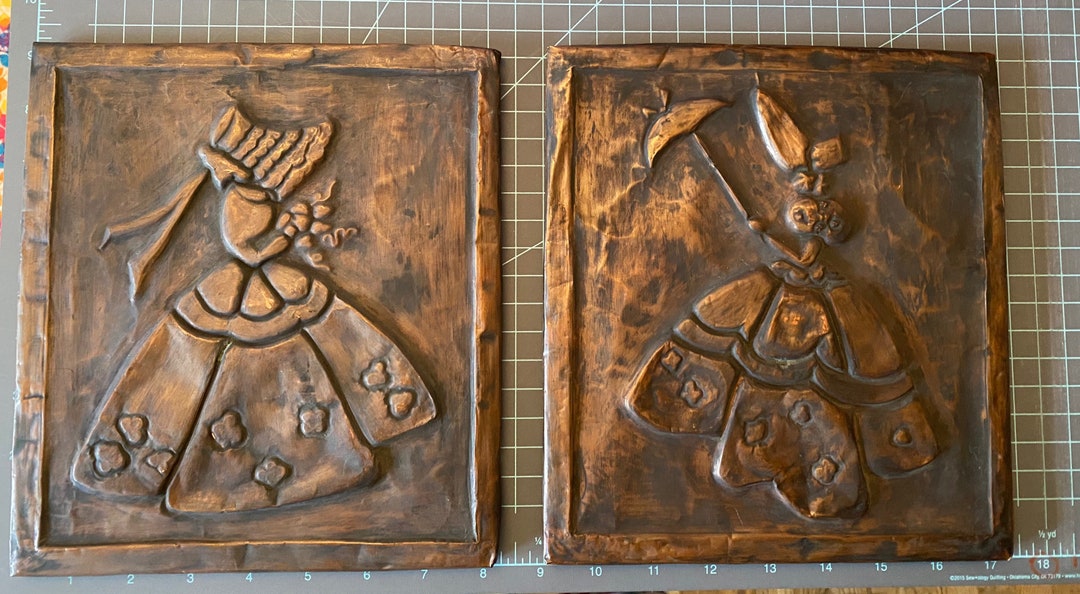 Copper Pictures, Copper Sheet Art, Etching, Vintage Copper Pictures
