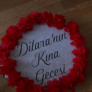 Kina Gecesi Tefti/ Kina Tefti/ Nedime Tefti/ Kina Gecesi Dekorasyon/ Henna evening accessories Red