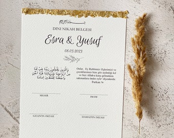 Dini Nikah Belgesi/ Islamic Wedding Certificate/ Islamic Marriage Certificates/ Weddings
