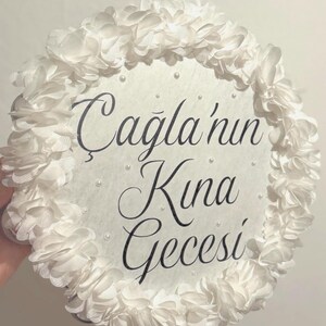 Kina Gecesi Tefti/ Kina Tefti/ Nedime Tefti/ Kina Gecesi Dekorasyon/ Henna evening accessories White