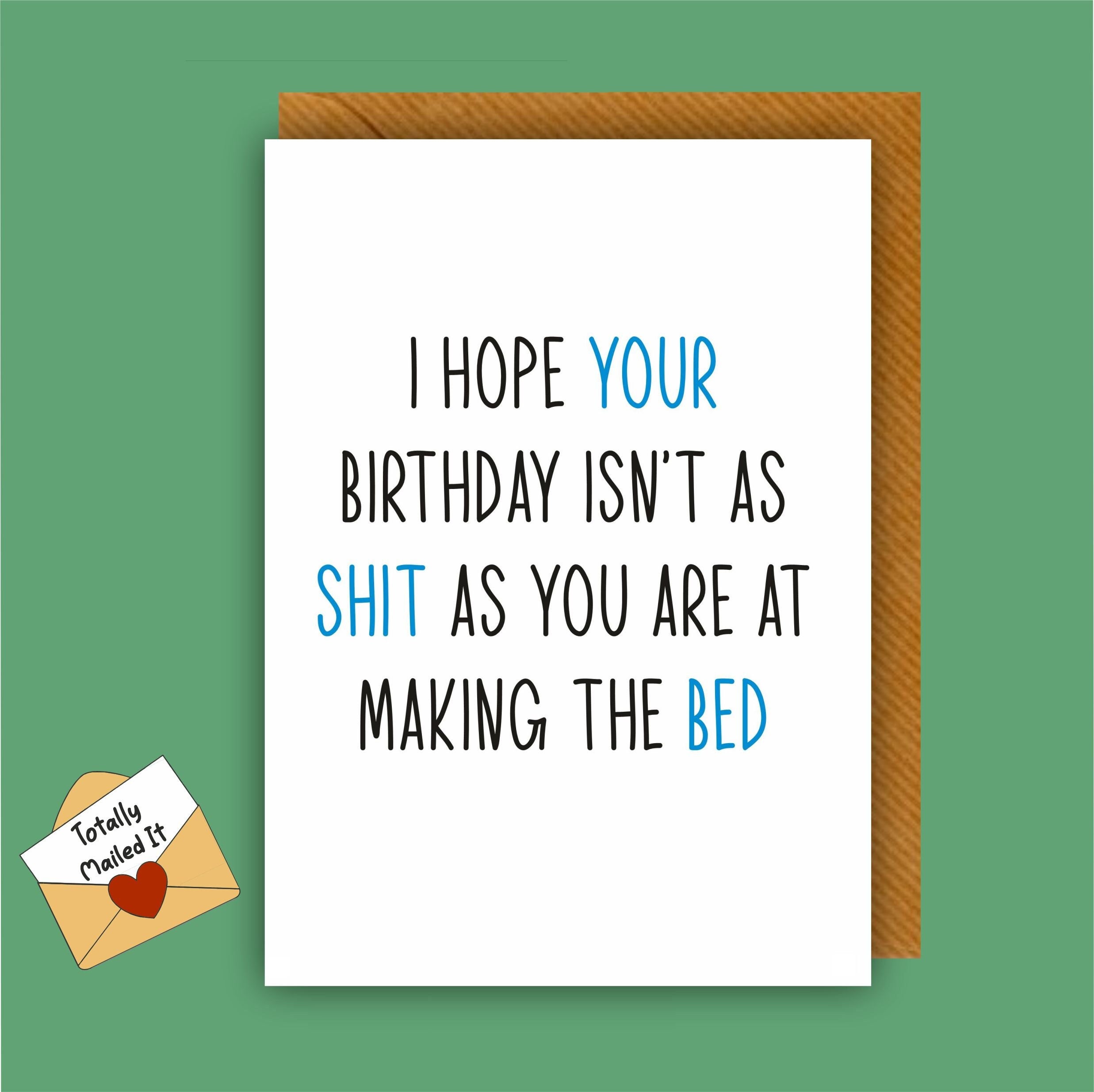 Funny Birthday Card Rude Friend Boyfriend Girlfriend Cheeky Husband ...