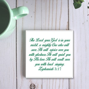 Personalized Christian Catholic Coaster With Your Word Here,Customized Bible Scripture Coasters For Pastor Minister,Custom Baptism Gift Idea