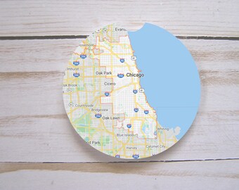 Absorbent Customized Map Stone Coasters,Custom Car Coaster Set Of Any Map Location,Small Travel Coasters Of City State,Unique Honeymoon Gift