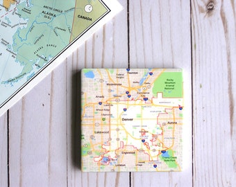 Mapa de viaje personalizado sandstone City Coaster, personalizado viaje casacas regalo de mapa del mundo, Vintage mapa de la Tierra Media Arte Bebida Coaster Set