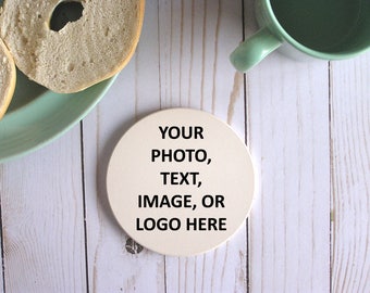 Personalized Coasters Gift,Circle Custom Coasters With Cork Bottom,Absorbent Sandstone Coasters,Customized Unique Gifts With Picture Photo