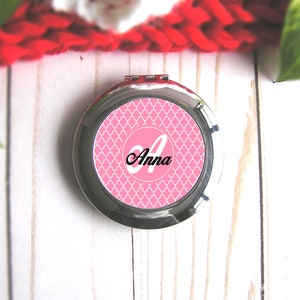 Personalized Name Compact Mirror Customized With Initials,Custom Makeup Photo Mirror,Small Pocket Mirror For Cosmetic Bag,Add Any Color