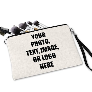 Custom MakeUp Bag With Zipper,Personalized Pouch Bag,Custom Cosmetic Bag,Customized Multi-Purpose Bags For Cosmetic Make Up School Supllies