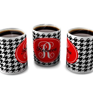 Monograma personalizado Tazas de café de cerámica con letras, ideas de regalo personalizadas para ella, regalo personalizado de nombre de dama de honor para bodas