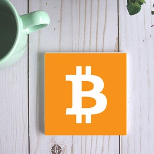 Square Bitcoin Cryptocurrency Sandstone Coaster Gift For Geeky Crypto Mining Friend,Custom Hodl Hodling Stone Coaster Blockchain Gift Ideas